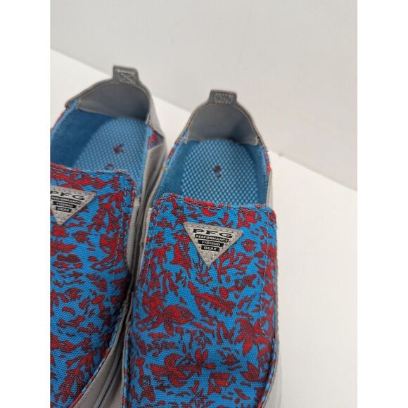 Columbia PFG Bahama Youth Boys Boat Shoes Blue Grey Red Slip On Sneaker Size 3 - Picture 4 of 11